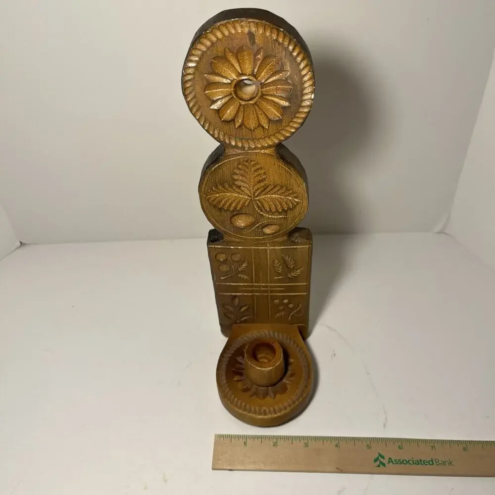 Vintage Wooden Wall Sconce Farmhouse Aesthetic Decor 12 X 4 Made In Canada